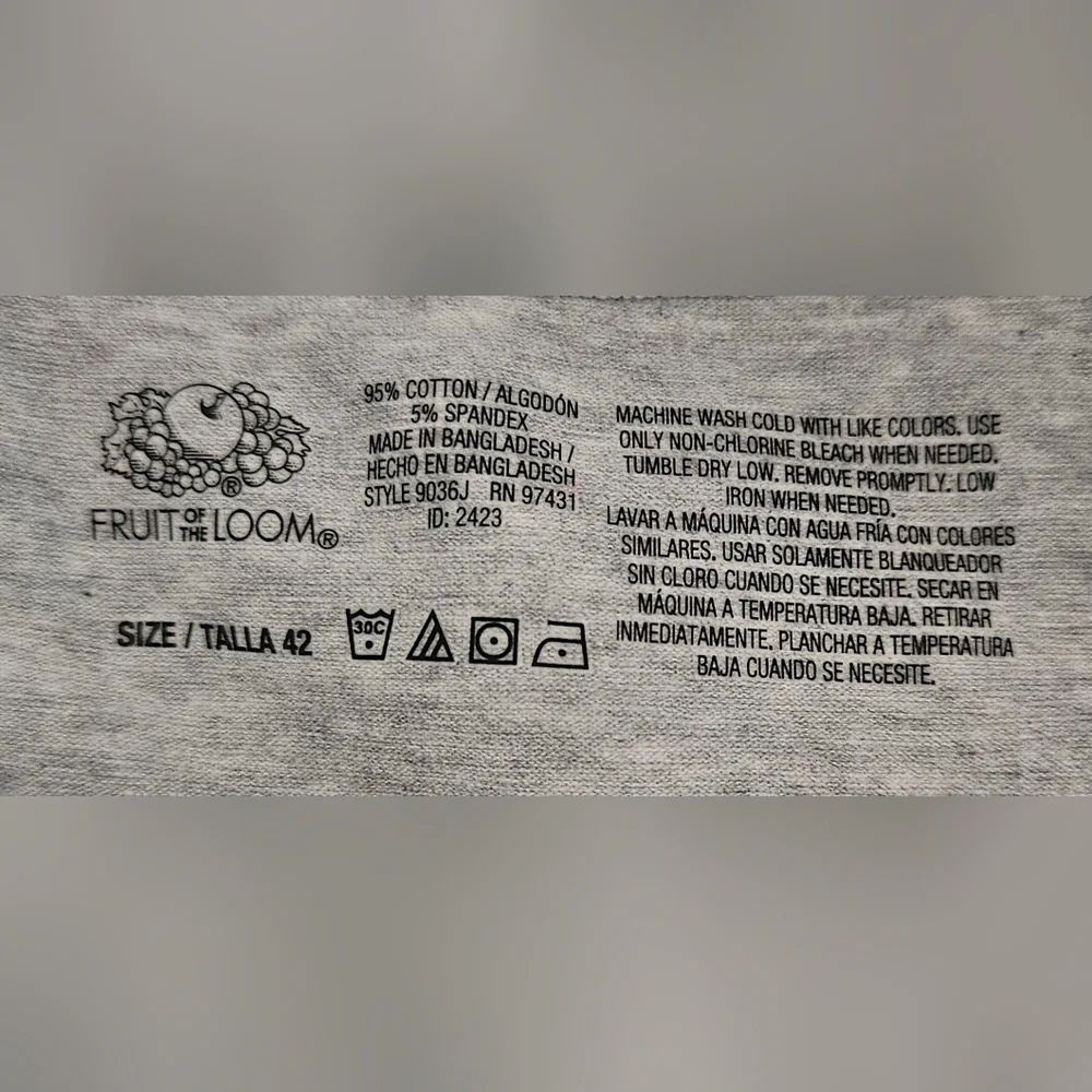 Fruit Of The Loom Spaghetti Strap Sports Bras Size 42 White Gray Blue Value Pack - Picture 8 of 8